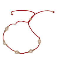 Dena Freshwater Pearl and Silk adjustable bracelet