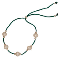 Dena Freshwater Pearl and Silk adjustable bracelet