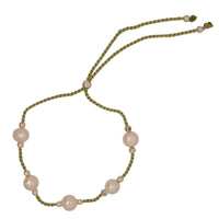 Dena Freshwater Pearl and Silk adjustable bracelet