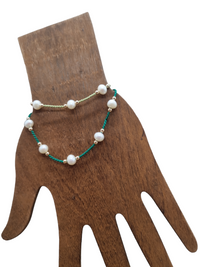 Dena Freshwater Pearl and Silk adjustable bracelet