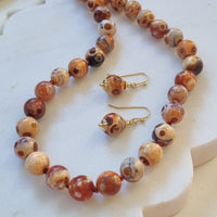 Dream Fire Agate earrings and necklace