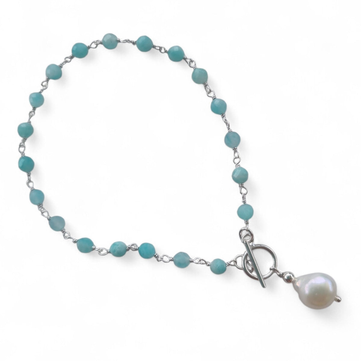 Duco Amazonite Chain & Freshwater Pearl Bracelet