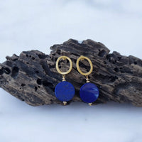 Eden Lapis Lazuli Open Circle Stud Earrings