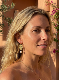 French Ribbon Freshwater Pearl Earrings