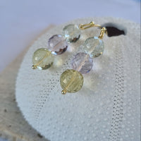 Genova Lemon Quartz and Amethyst Gold Filled Earrings