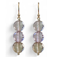 Genova Lemon Quartz and Amethyst Gold Filled Earrings