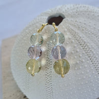 Genova Lemon Quartz and Amethyst Gold Filled Earrings