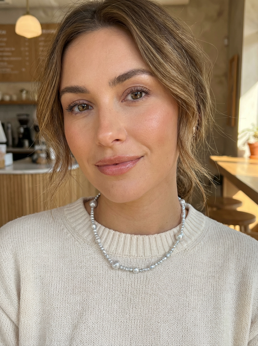 Golden Dune Granule Pearl Necklace