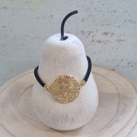 Grace Adjustable woven Gold disc Bracelet