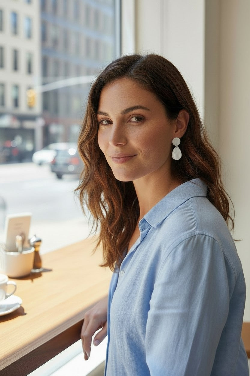 Halo Mother of Pearl Earrings