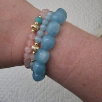 Nina Lavender Amethyst and Prehnite Bracelets