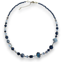Mariposa Necklace Black-Spinel, Labradorite and Pearl