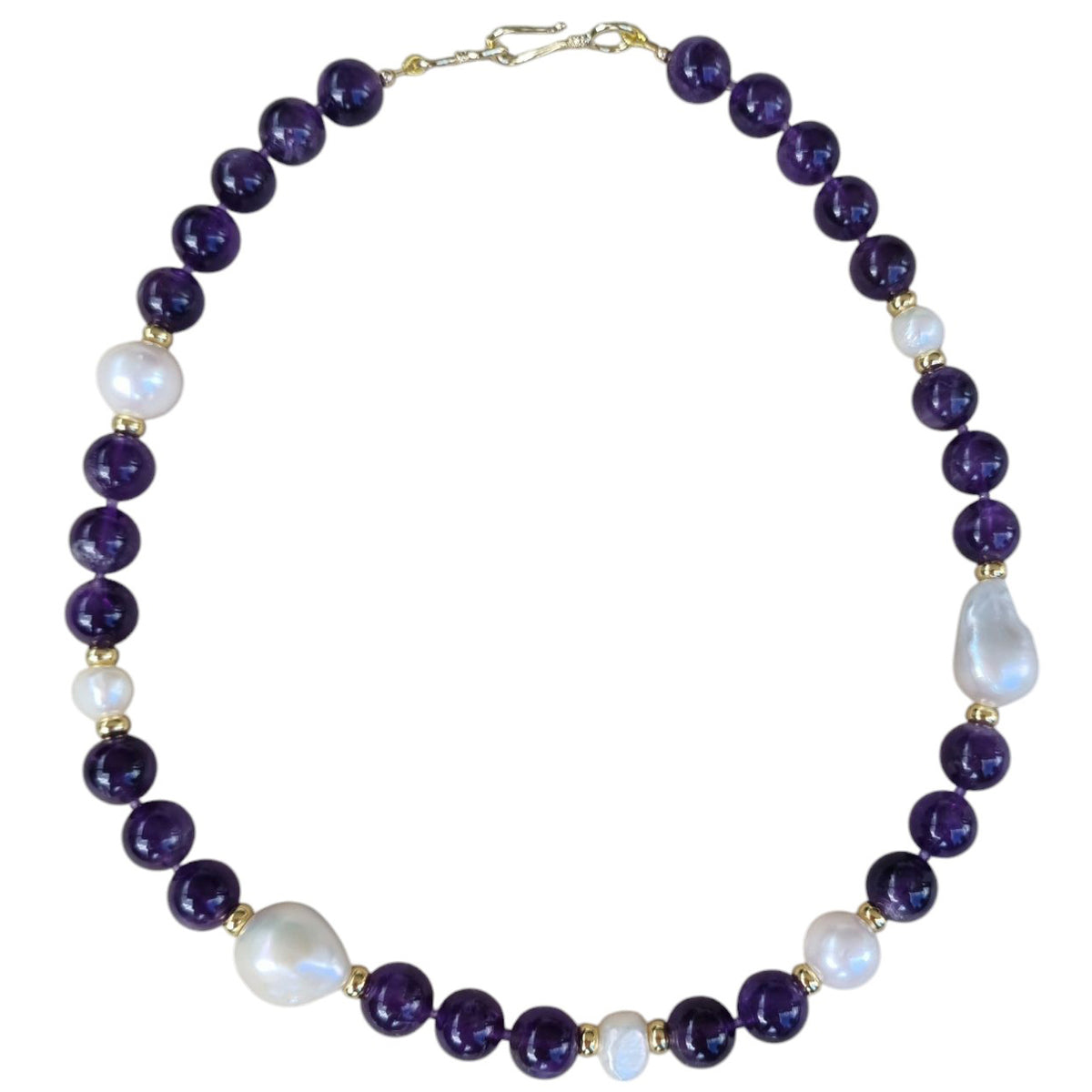 Joyla Gemstone and Pearl Necklace 7 gemstone variations