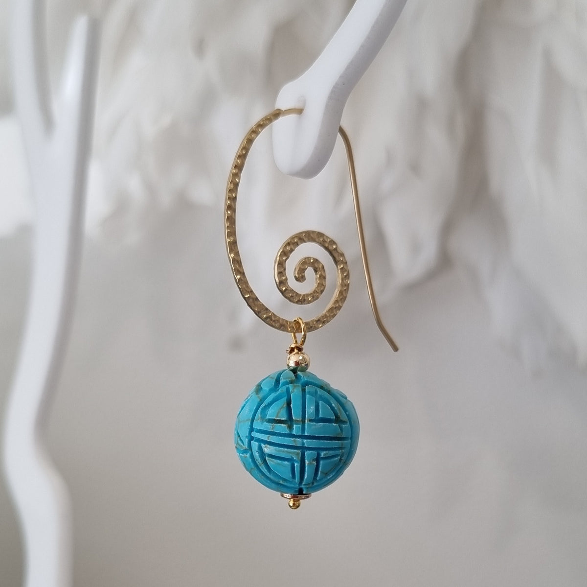 Ila Carved Turquoise Earrings