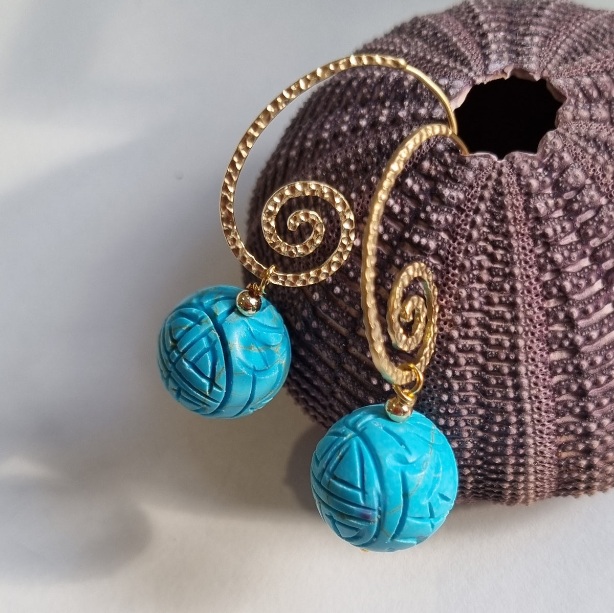 Ila Carved Turquoise Earrings