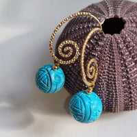 Ila Carved Turquoise Earrings