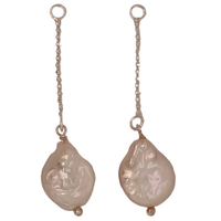 Iris Freshwater Keshi Pearl Sterling Silver stud earrings with add on drops