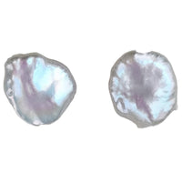 Keshi pearl stud earring