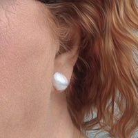 Iris Freshwater Keshi Pearl Sterling Silver stud earrings with add on drops