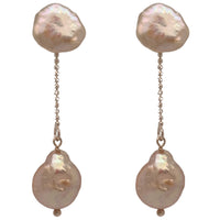 Iris Freshwater Keshi Pearl Sterling Silver stud earrings with add on drops