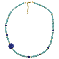 Jasmine Amazonite and Lapis Lazuli Necklace