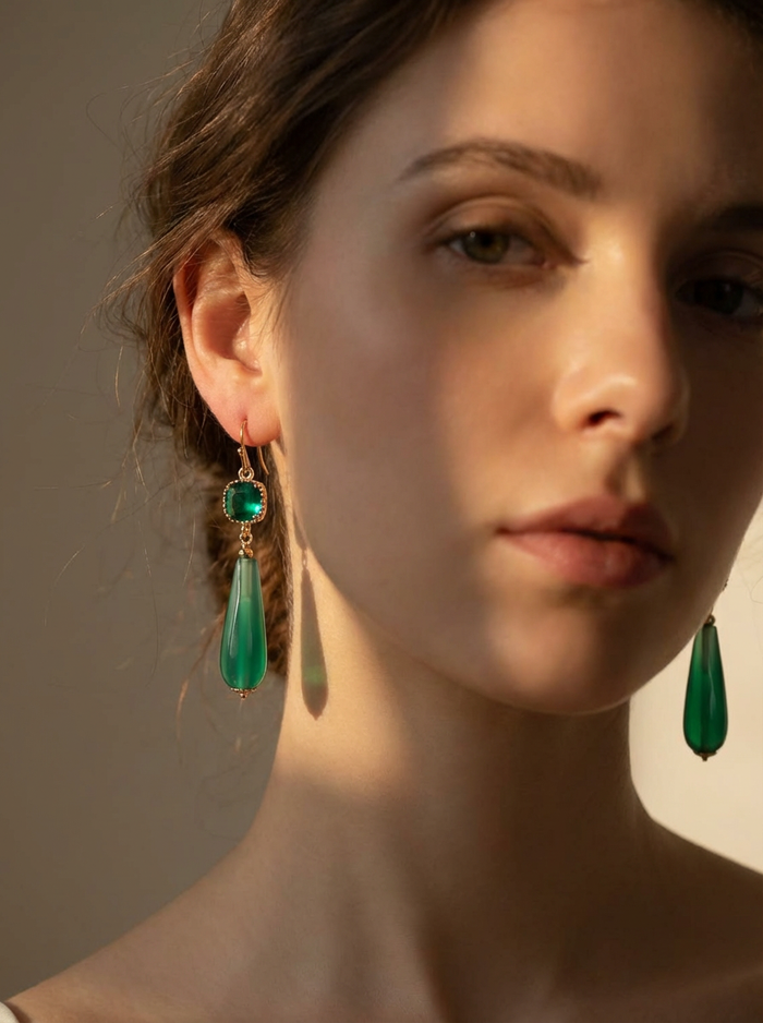 Jessi Green Onyx Earrings