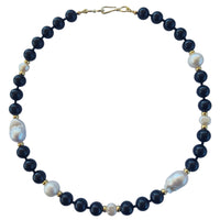 Joyla Onyx and Pearl Necklace