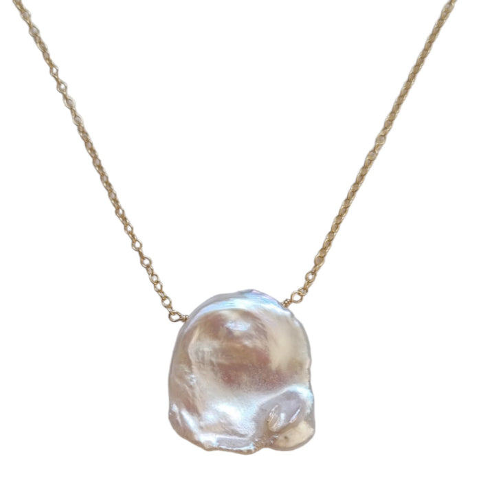 Keshi Freshwater Pearl 14k Gold filled or Sterling Silver Chain Necklace