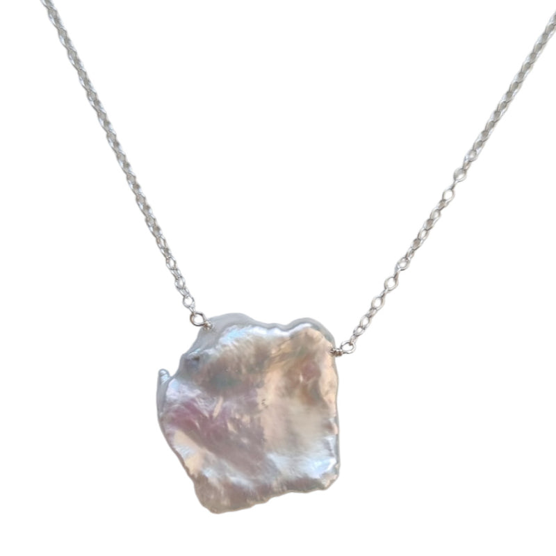 Keshi Freshwater Pearl 14k Gold filled or Sterling Silver Chain Necklace