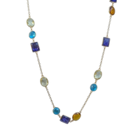 Kirsten Gemstone Chain Sterling Silver or Gold filled necklace
