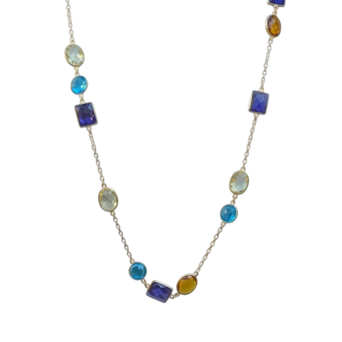 Kirsten Gemstone Chain Sterling Silver or Gold filled necklace