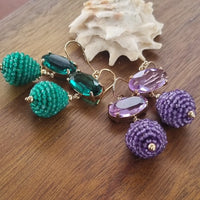 Kyle Green Onyx  and Amethyst Earrings