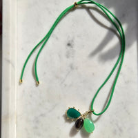 La Petite Adjustable Sliding Cord necklaces-Green