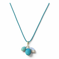 La Petite Adjustable Sliding Cord necklaces-Blue Aqua