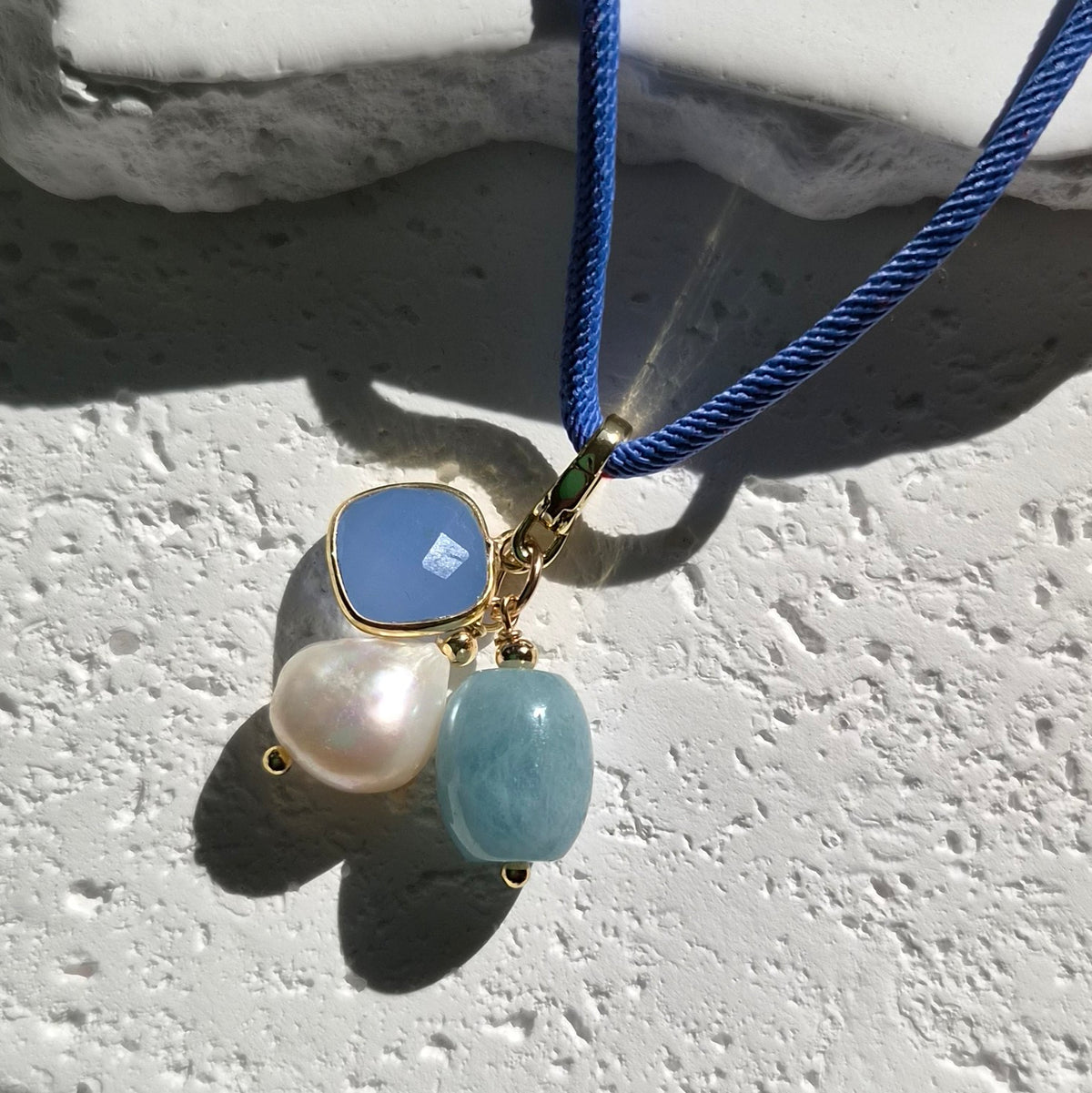 La Petite Adjustable Sliding Cord necklaces-Blue Sky