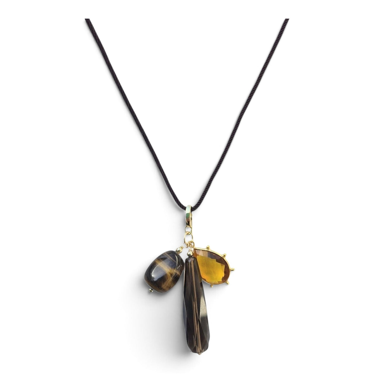 La Petite Adjustable Sliding Cord necklaces-Chocolate