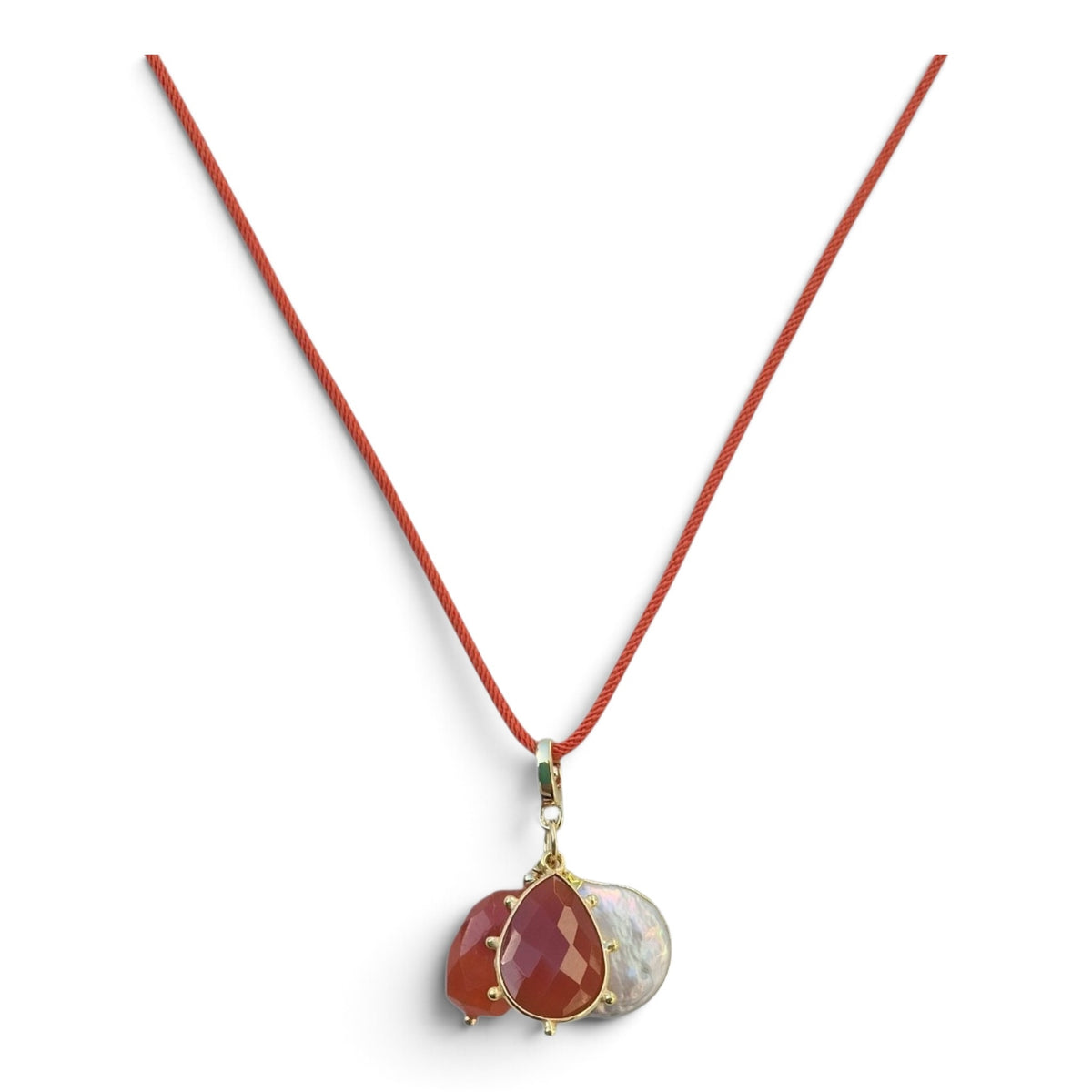 La Petite Adjustable Sliding Cord necklaces-Orange