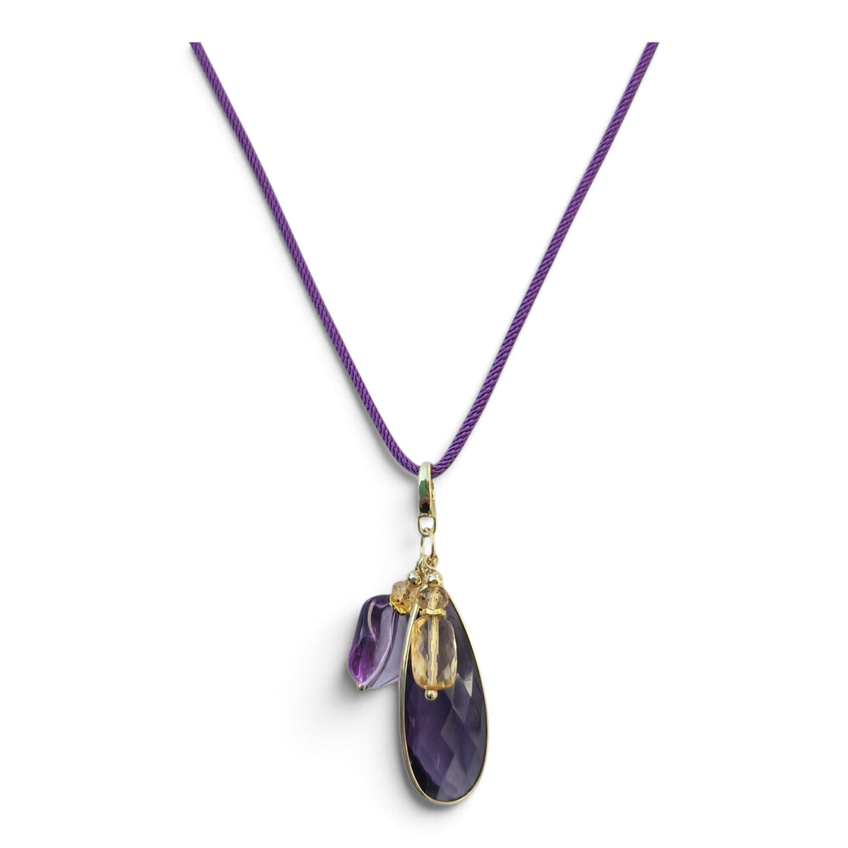 La Petite Adjustable Sliding Cord necklaces-Purple