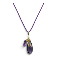 La Petite Adjustable Sliding Cord necklaces-Purple