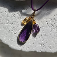 La Petite Adjustable Sliding Cord necklaces-Purple