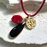 La Petite Adjustable Sliding Cord necklaces-Red