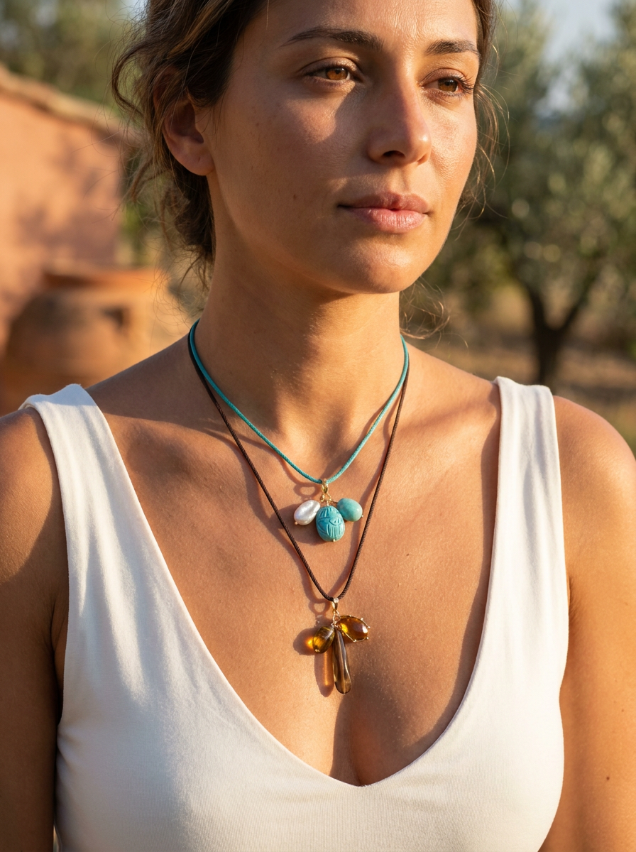 La Petite Adjustable Sliding Cord necklaces-Chocolate