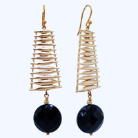 Ladder Onyx Earrings in Gold or Silver