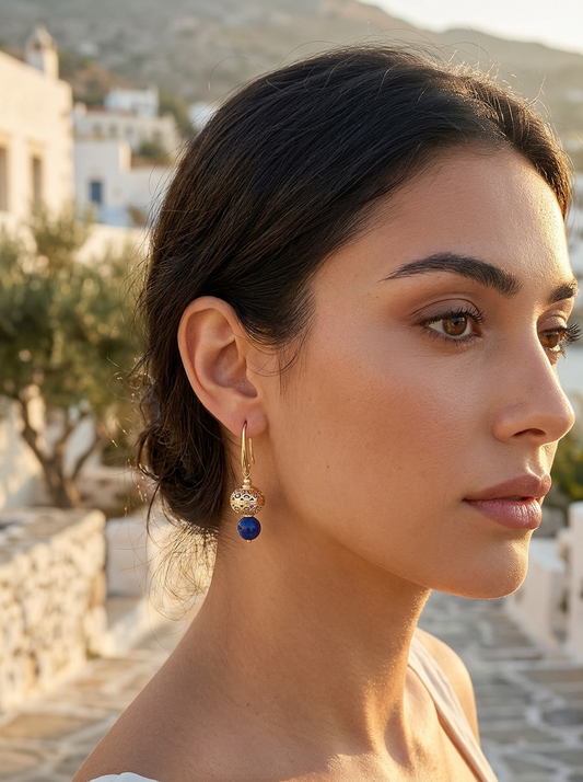 Lapis Lazuli Lantern Earrings