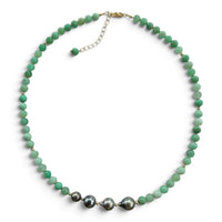 Liana Chrysoprase and Tahitian Pearl Necklace