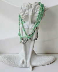 Liana Chrysoprase and Tahitian Pearl Necklace