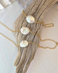 Liana Oval Freshwater Pearl Bracelet-Gold filled