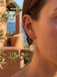 Liana Oval Freshwater Pearl Earrings