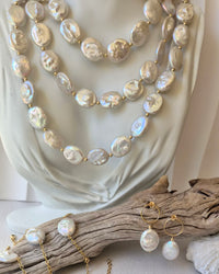 Liana Oval Freshwater Pearl Necklace, bracelet and earrings