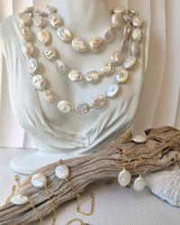 Liana Oval Freshwater Pearl Necklace, bracelet and earrings
